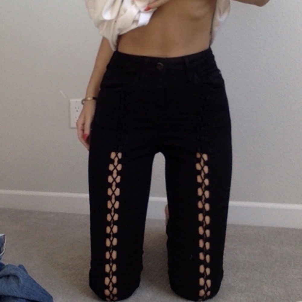 GUESS black super high waisted skinny jeans